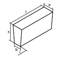 Шамотни огнеупорни тухли клиновидни 107 ШИ-30 , 3 кг. , 65х45х113х230 мм